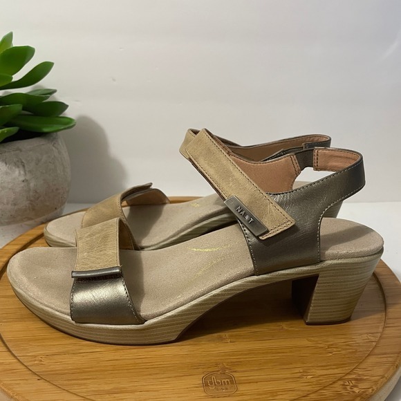 Naot Shoes - NAOT Intact Bronze Leather Sandal Women's 11 Metallic Strappy Coastal Block Heel